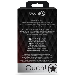 Ouch! Bijou anal Heart Gem M 7 x 3.3cm Doré-Rouge